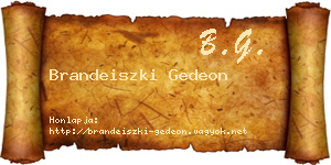Brandeiszki Gedeon névjegykártya